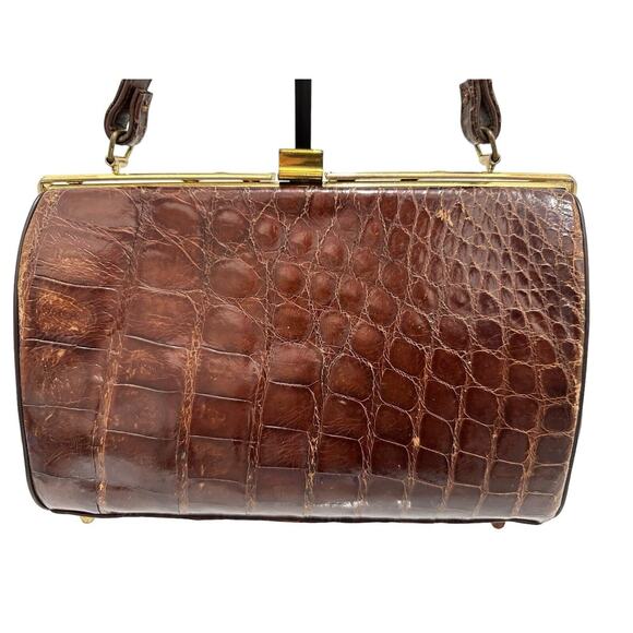 Vintage Mid-Century Mayer Newman New York Genuine Alligator Clutch Purse Handbag - Picture 6 of 8